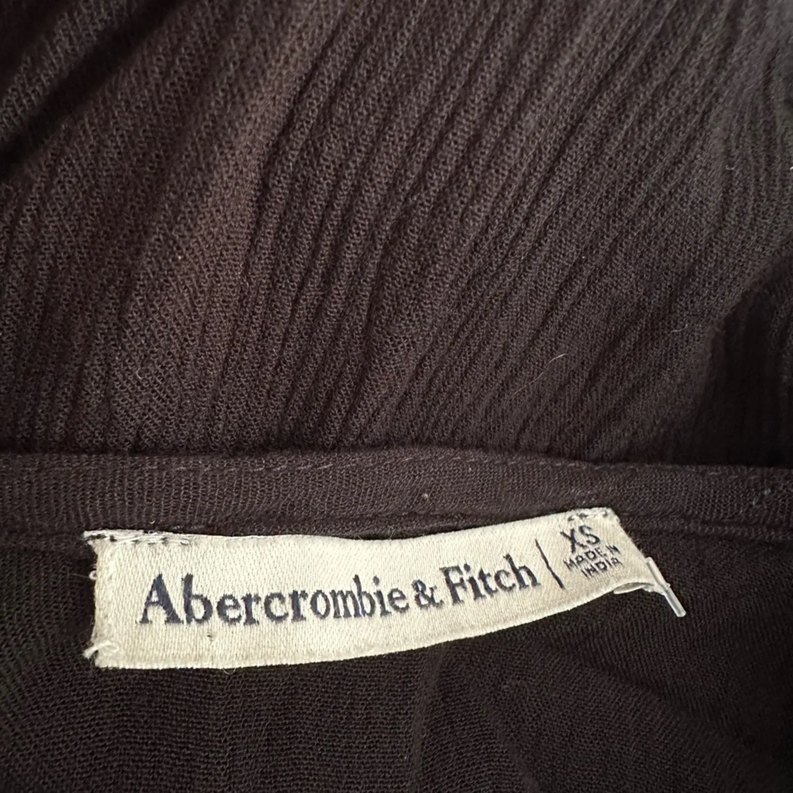 Abercrombie & Fitch Black Gauzy Crinkly Bodysuit Thong Long Sleeve Date Night XS - Image 3