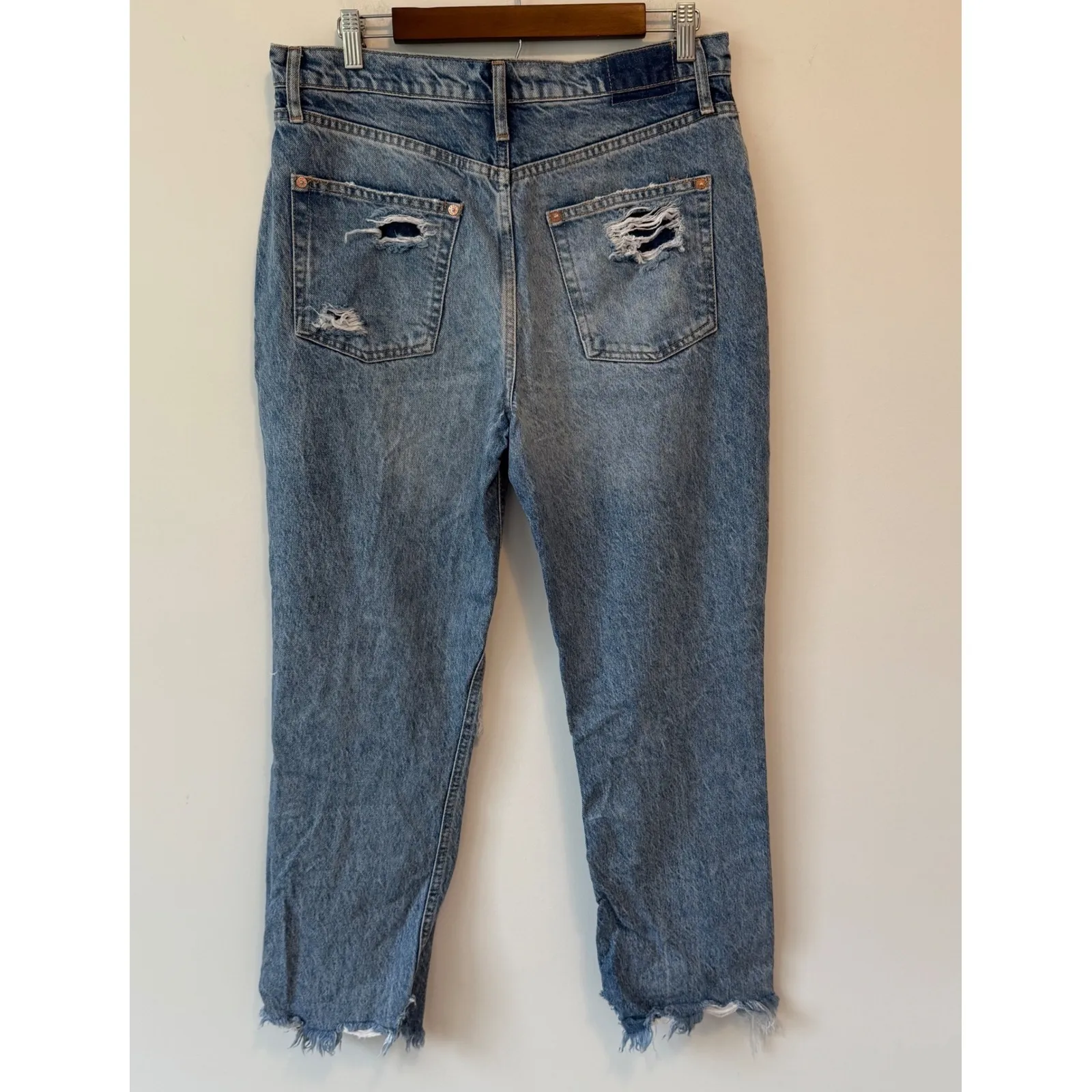 Free People We The Free Tapered Baggy Boyfriend Distressed Jeans Women's Sz‎ 29 - Image 4