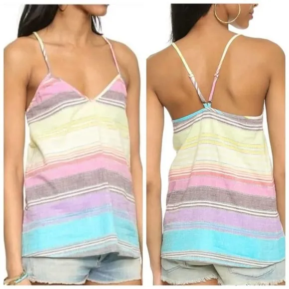 Mara Hoffman Gauze Rainbow Stripe Tank Top XS - Image 3