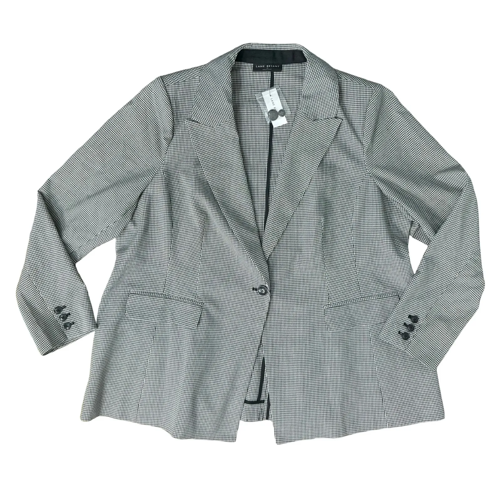 Lane Bryant Black White Check Perfect Drape One-Button Blazer size 22 NEW Tags - Image 12