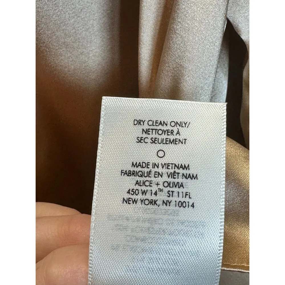 Alice + Olivia Women's Nadine CL000023005 Size XL Almond Puff Sleeve Blouse NWT - Image 8