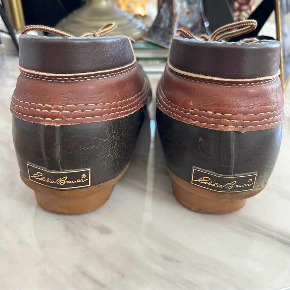 Eddie Bauer Brown Leather & Black Rubber Bean Boot - Image 3