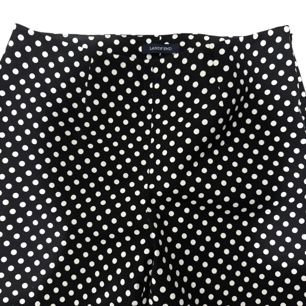 Lands End Mid Rise Slim Leg Black and White Polka Dot Pants Size 8 50’s Vibe Fun - Image 2