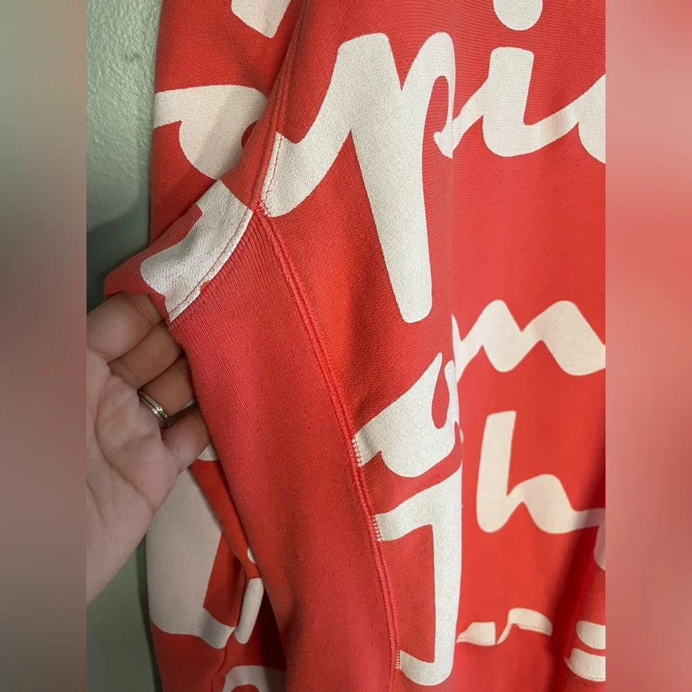 Retro Champion Reverse Weave Crew Neck Sweatshirt Sz Large Salmon Pink Unisex - Image 2