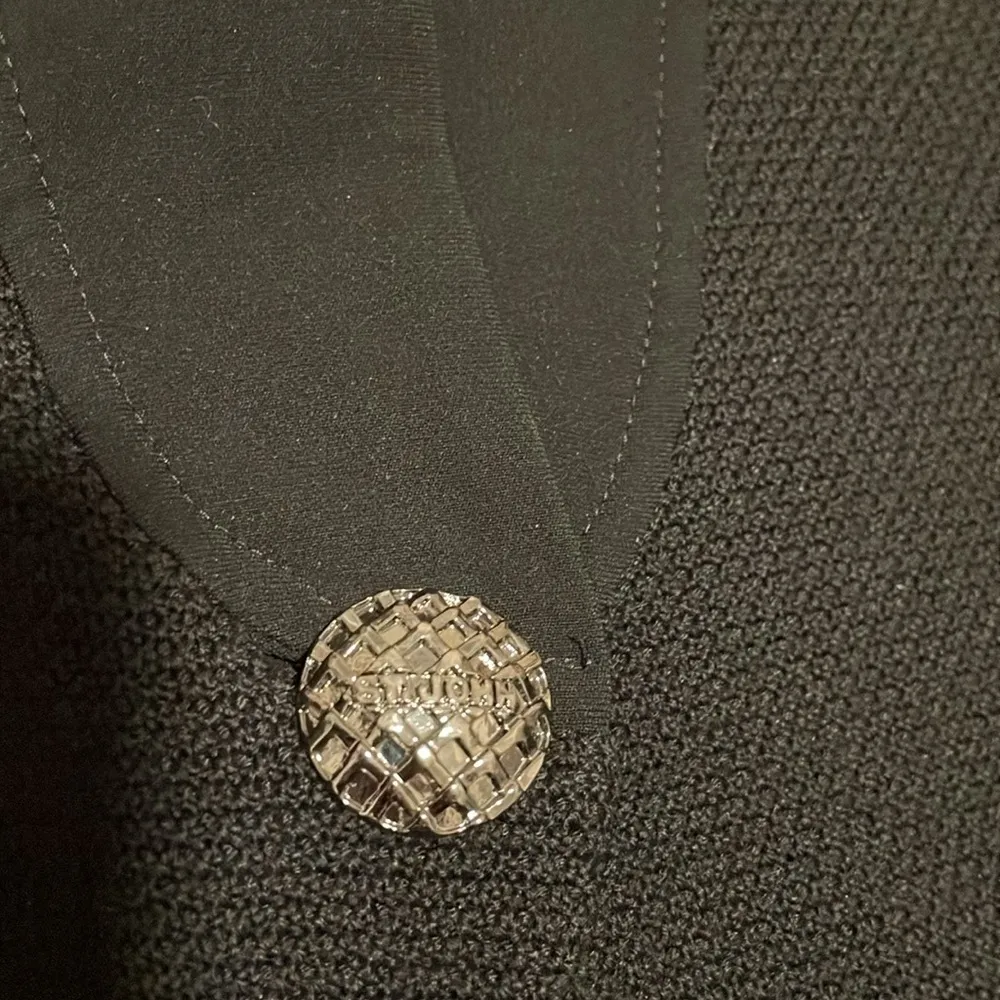 St. John  Caviar Black knit wool Blazer Jacket  Sz M - Image 7