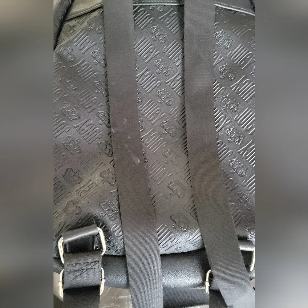 Juicy Couture Large Black Logo Faux Leather Backpack - Image 8