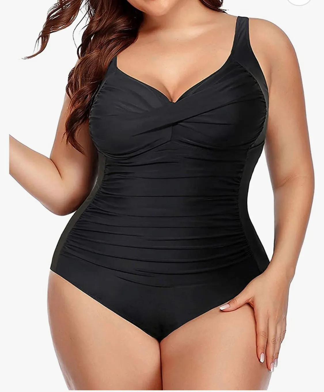 Yonique Women Plus Size Swimsuits Tummy Control Bathing Suits Twist Front Ruched Swimwear - Image 4