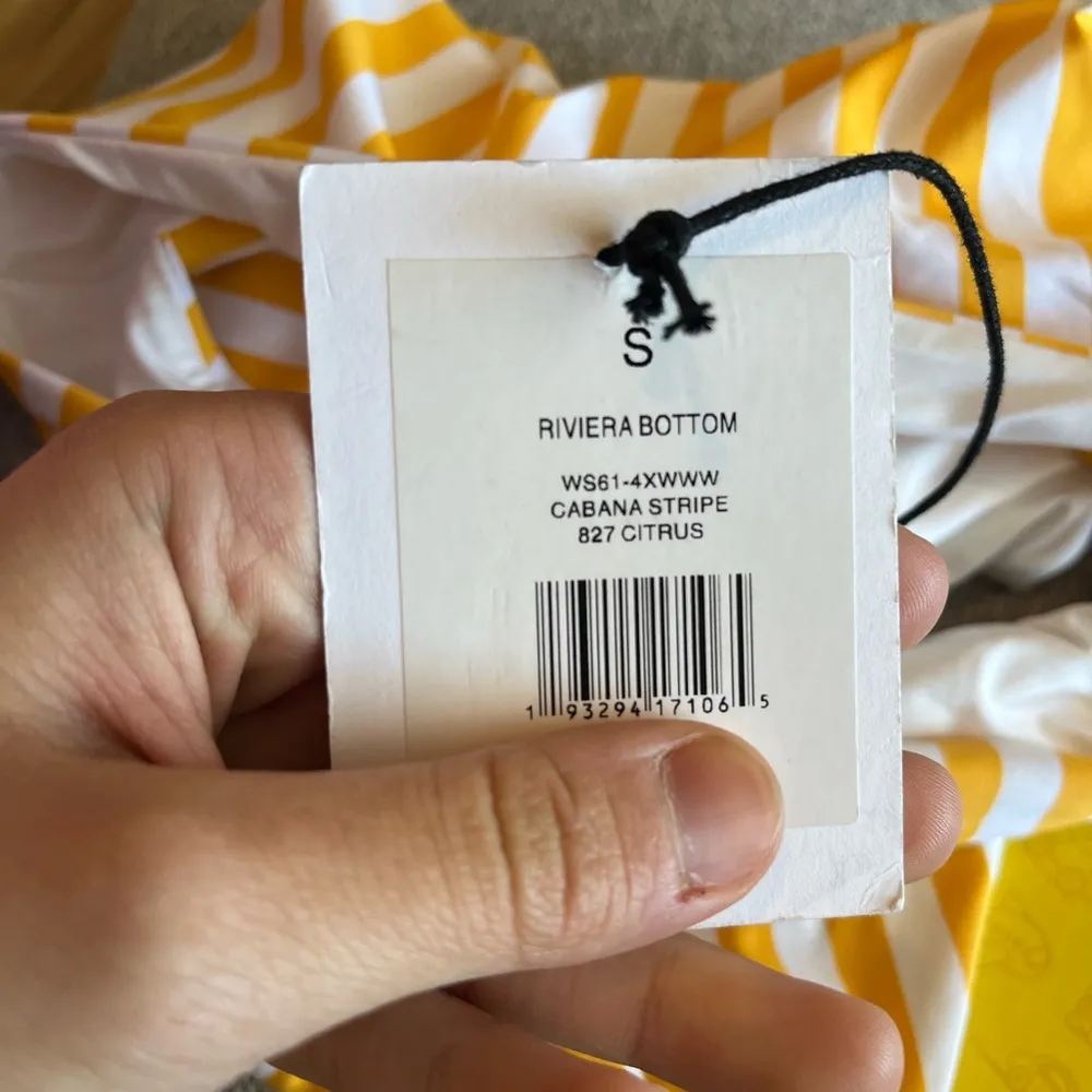 Onia x WeWoreWhat NWT Riviera Cabana Striped Bottoms in 827 Citrus- Small - Image 8