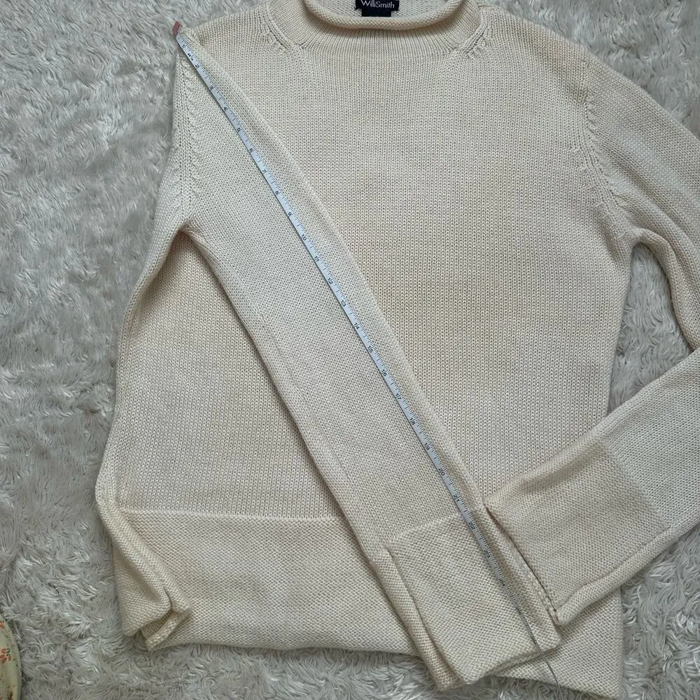 Willi Smith Small 100% Merino Wool Knit Mock Neck Cozy Sweater Long Sleeve Fall - Image 6