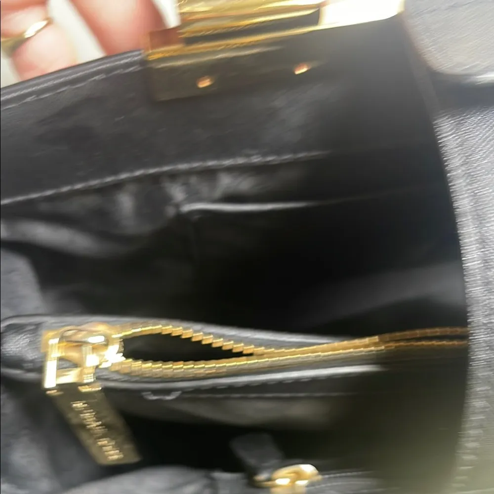 Michael Kors Black Tilda Saffiano Leather Large Tote purse - Image 4