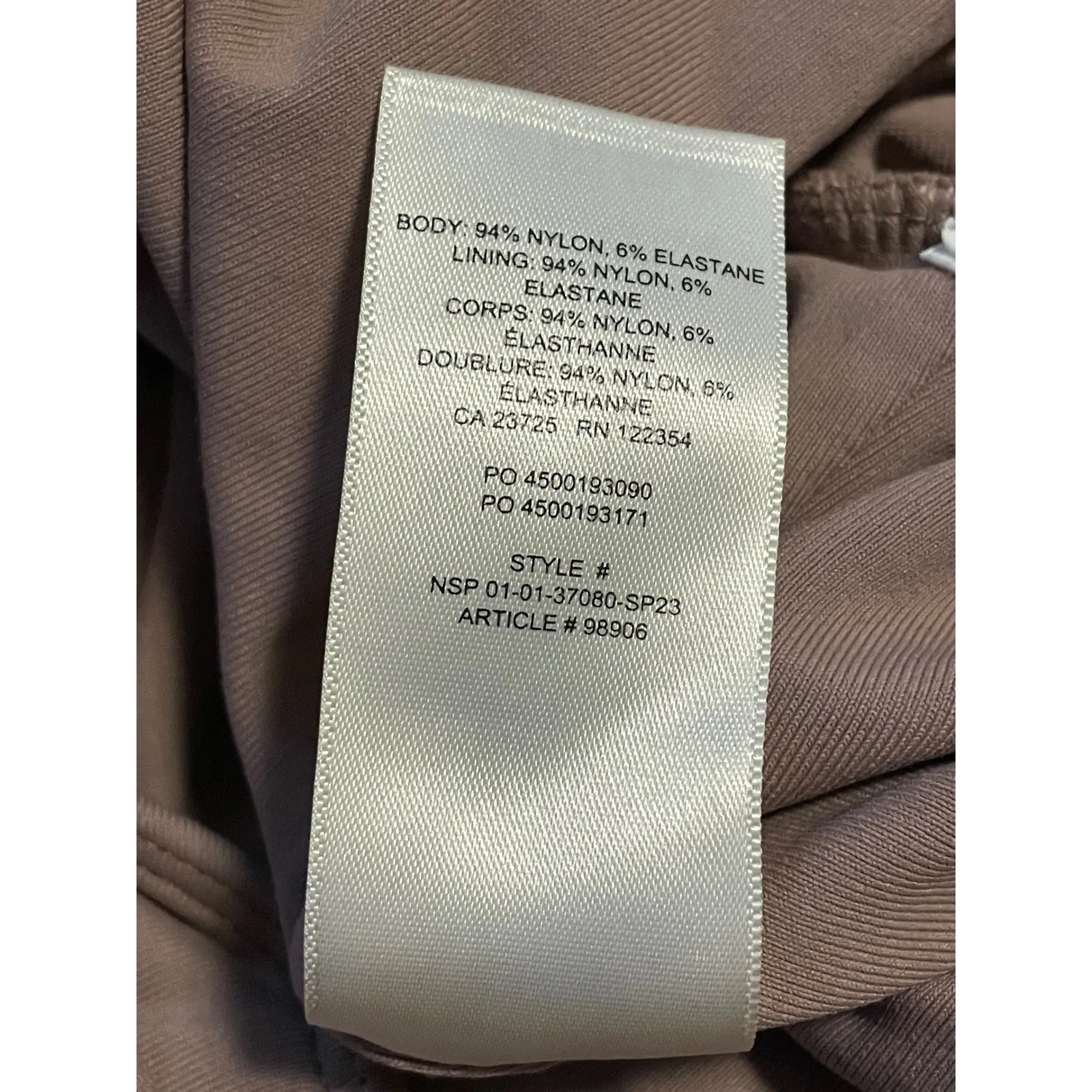 Babaton Square Neck Short Sleeve Bodysuit Taupe XL - Image 7