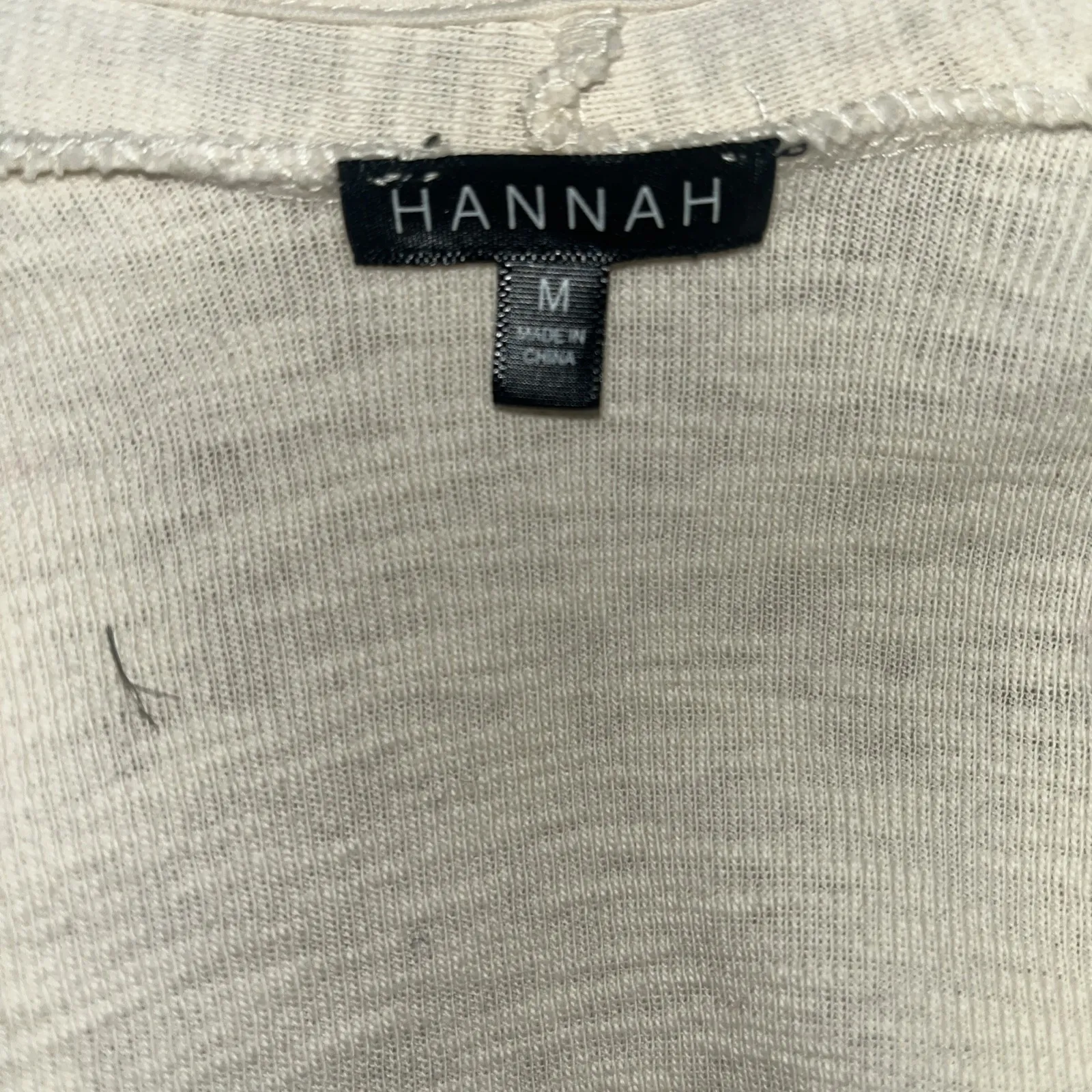 Hannah Women's Creme Boho Casual Floral Embroidered Cardigan Size Medium Tan - Image 7