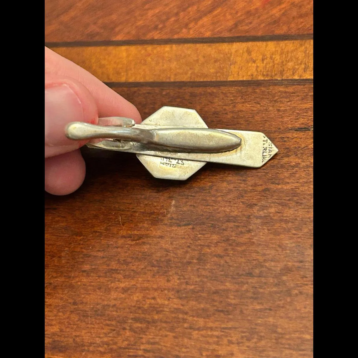 Neck Tie holder silver sterling silver 925 g20 6.25g tie bar clip - Image 4