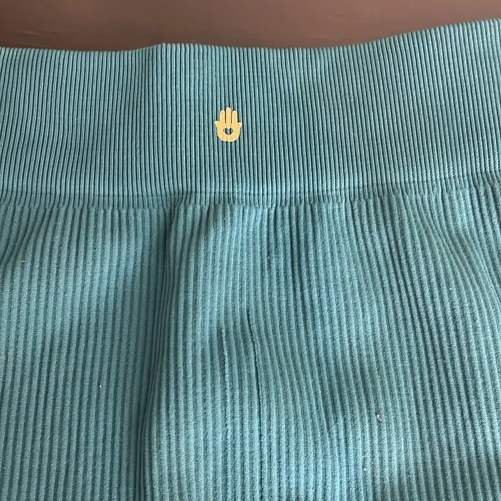 Spiritual Gangster Metta Yoga seamless ribbed leggings, teal green, size M/L - Image 5