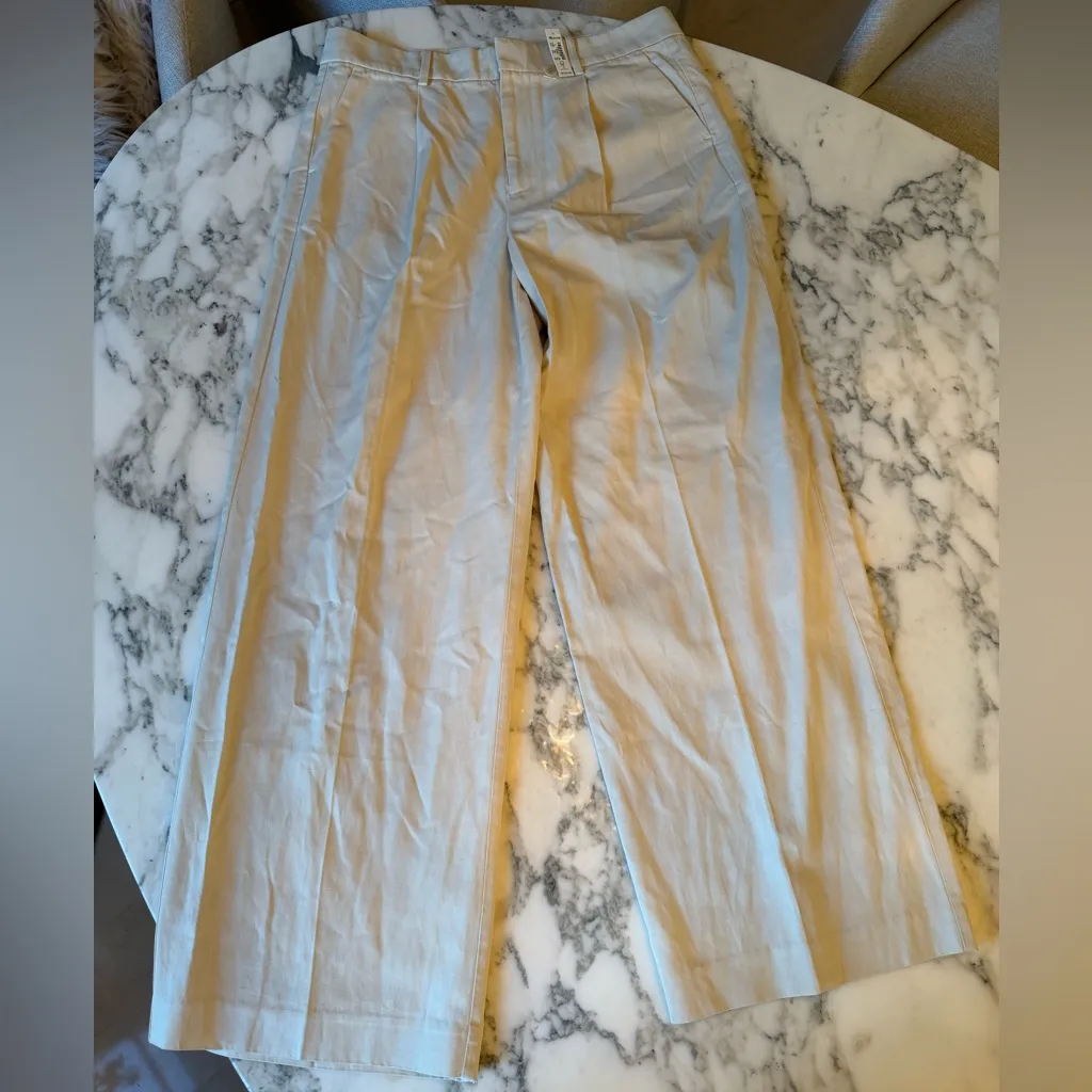 NWT Madewell Slouchy Straight Pants in Ivory Beige Drapey Twill 8 - Need to Crop - Image 7