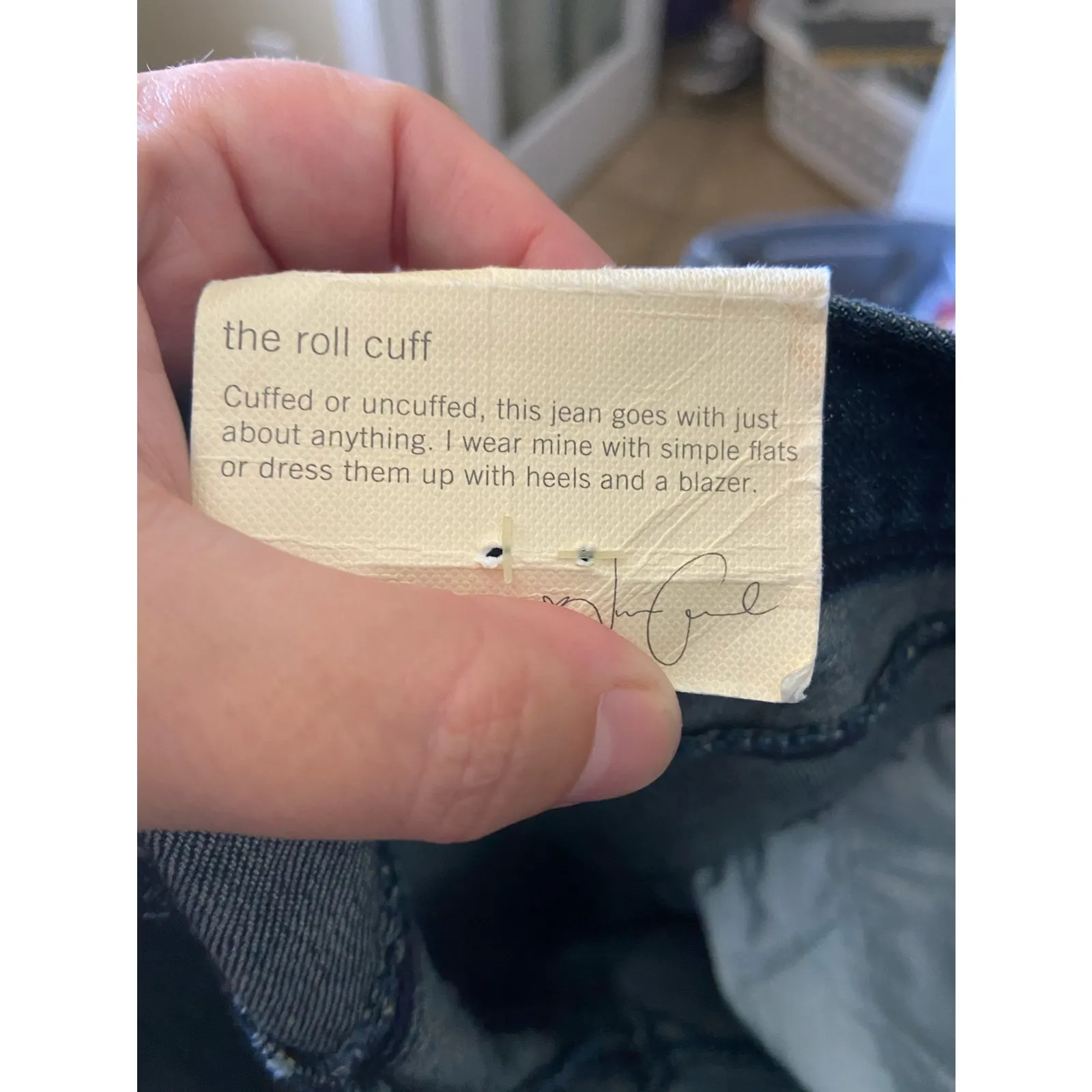 Lauren‎ Conrad Womens Jeans Size 0 Kate The Pencil Roll Cuff Blue Denim NEW - Image 7