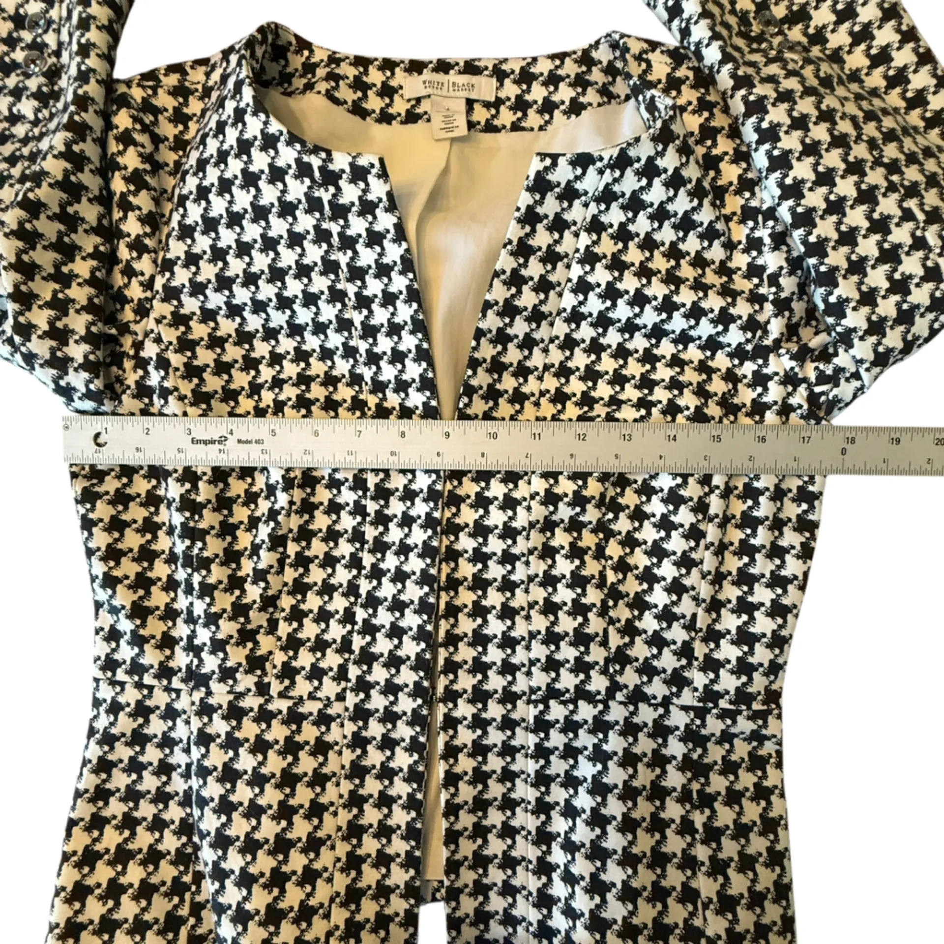 White House Black Market Houndstooth Jacket Blazer Women’s Size 6 - Image 12