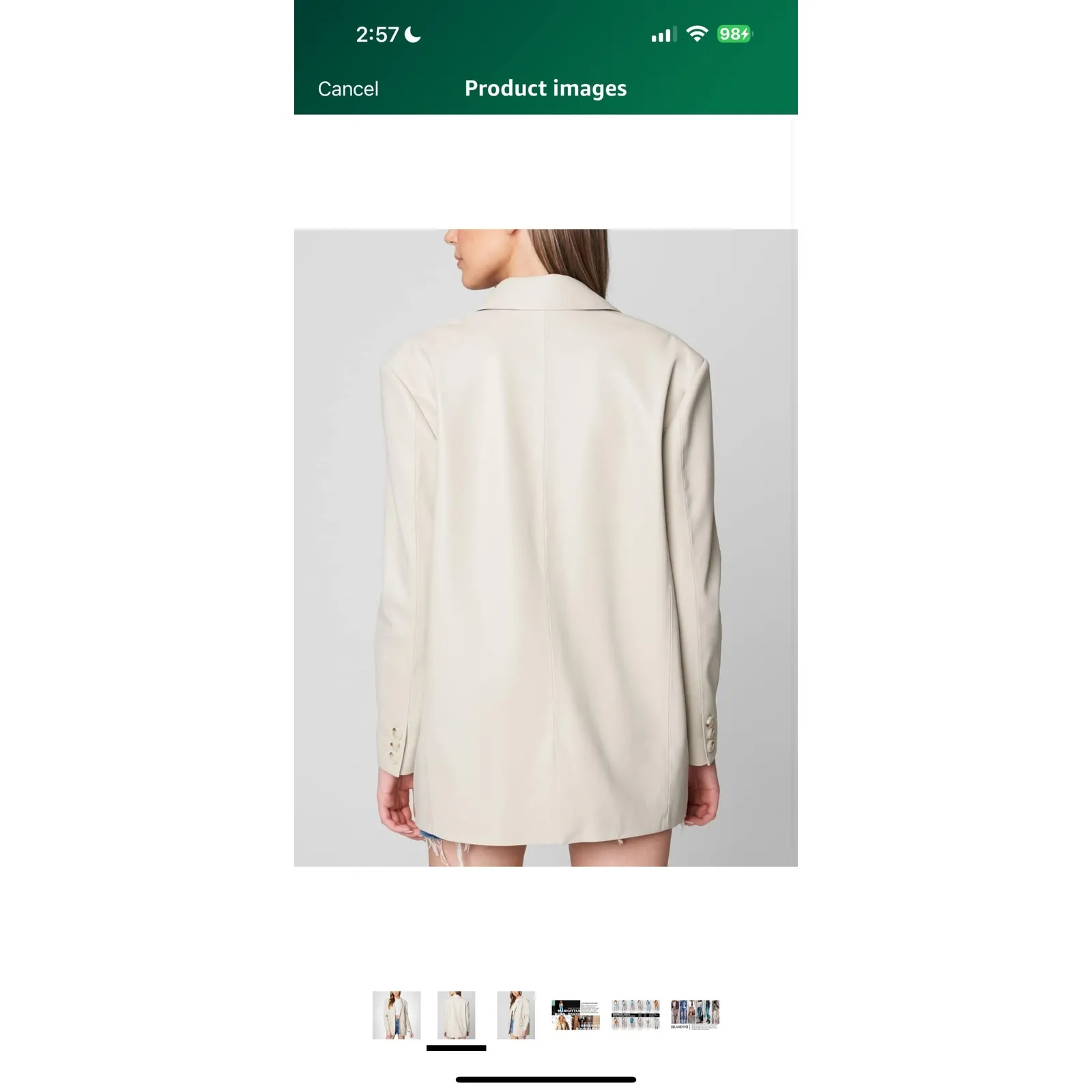 BLANKNYC Oversized Faux Leather Blazer Coat Light Beige Med - New W/ Tags - Image 2