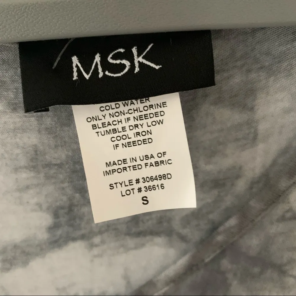 MSK Grey Black Ombre Tie Dye Faux Wrap Tank Dress S NWT Gray - Image 2