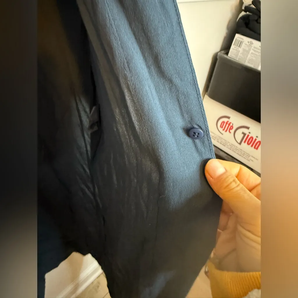 Haight Deep Teal Short Sleeve Long Line Open Front Duster Cardugan Blue - Image 6