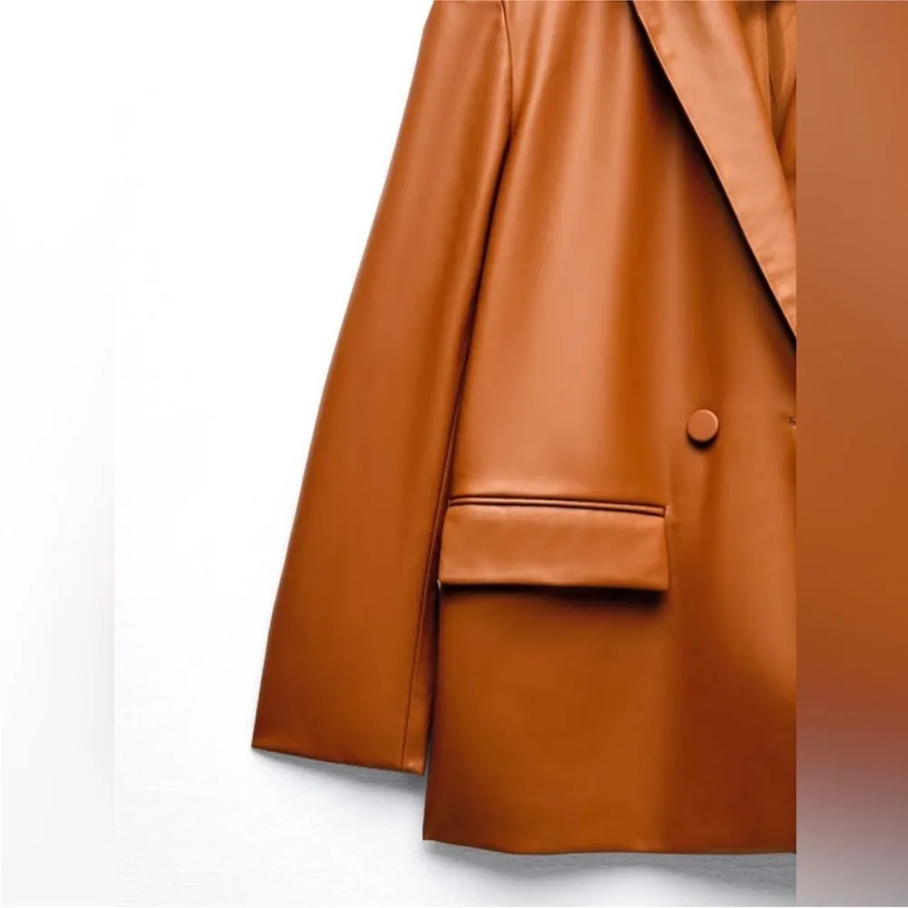 Zara faux leather oversized blazer - Image 7