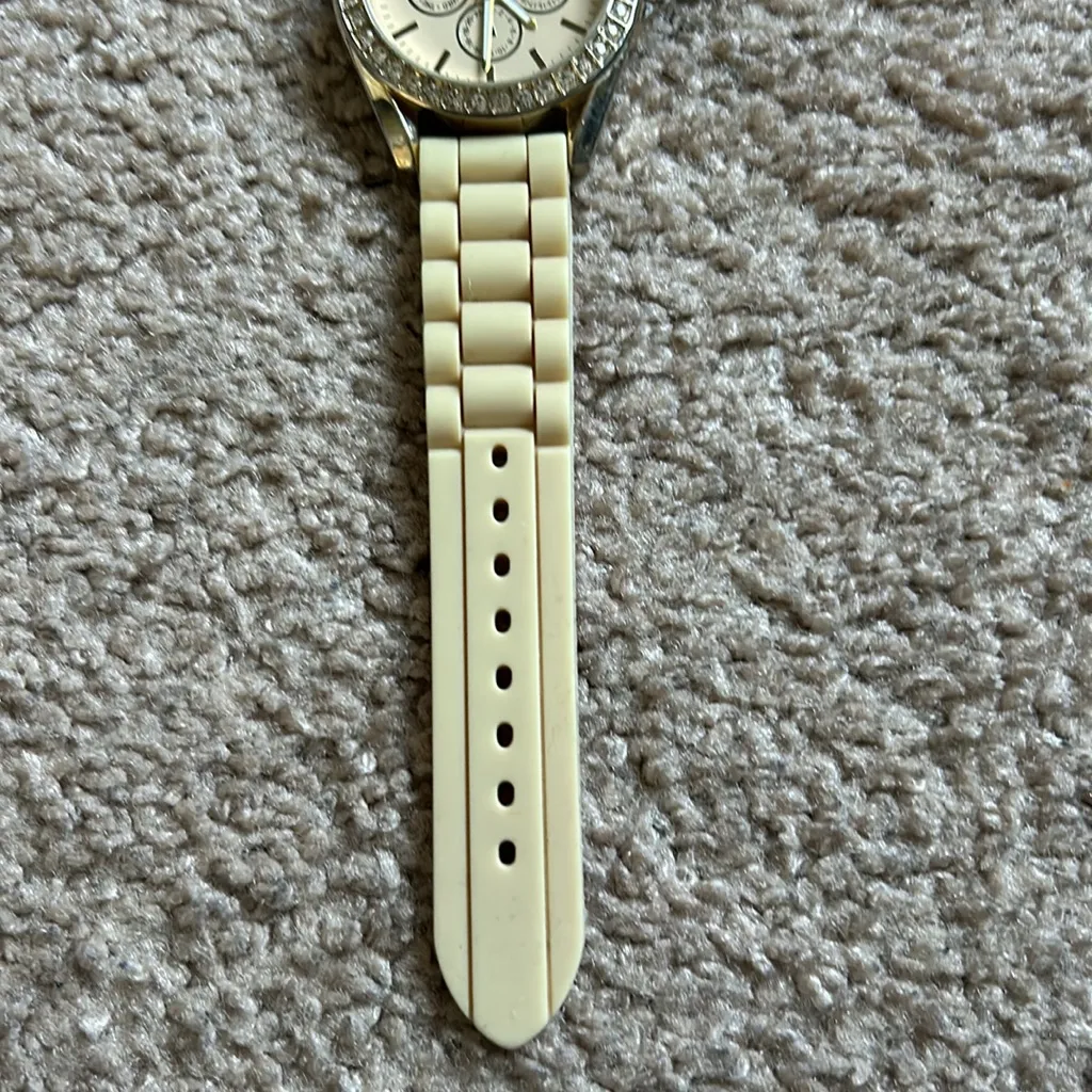 Geneva women’s tan/cream‎ colored silicon adjustable watch Tan - Image 5