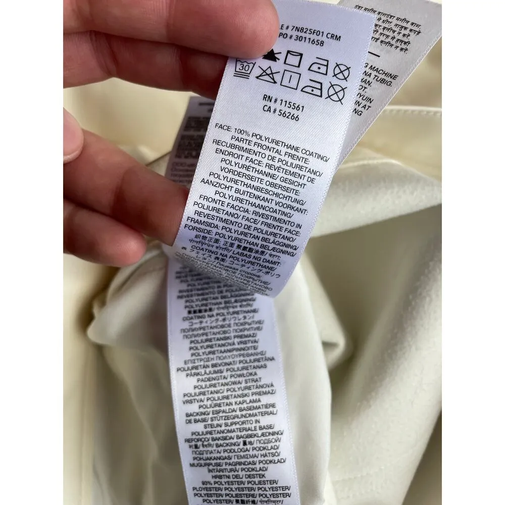 7 for All Mankind Cream High Waist Slim Kick Flare Faux Leather Pant sz 33 NWOT - Image 10