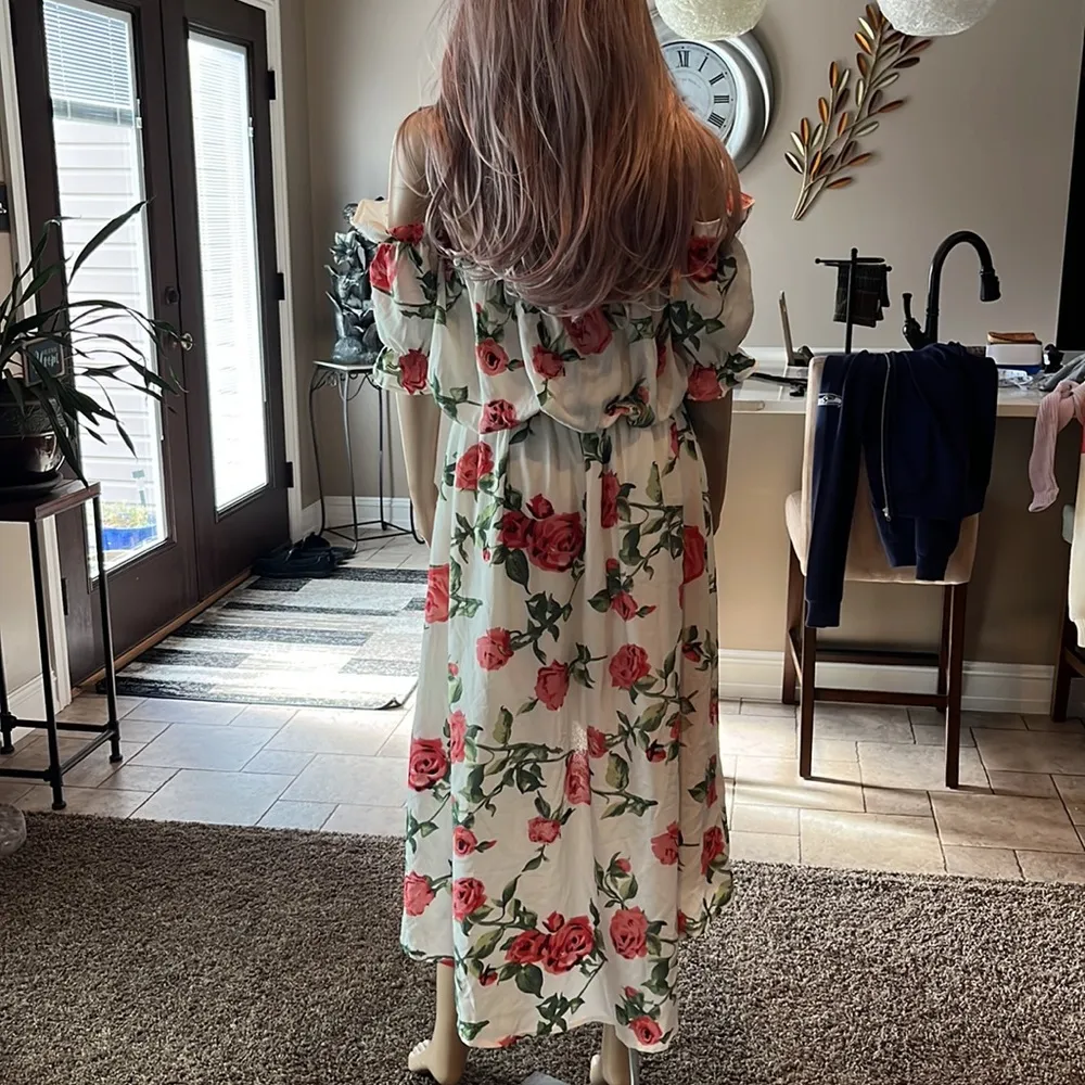 Haute Rouge high low off shoulder dress White Size L - Image 7