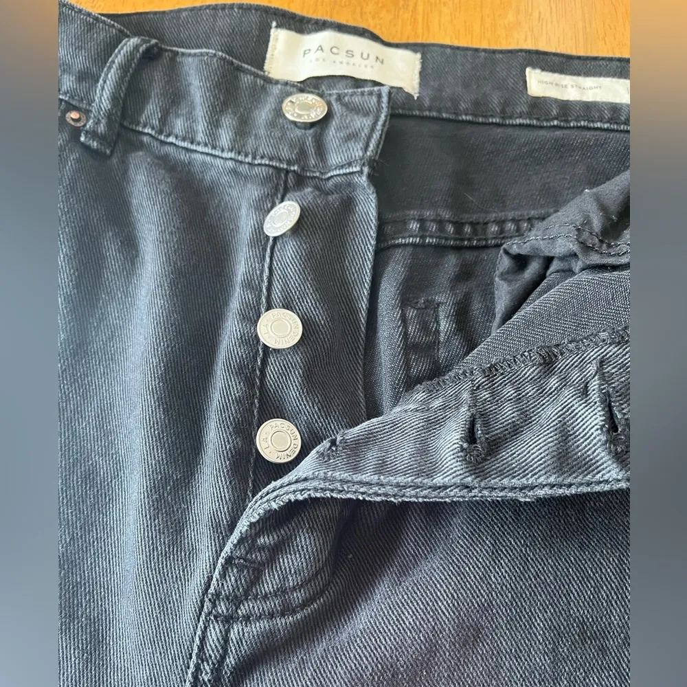 Pacsun High Rise Straight jeans, size 28, in black. - Image 3