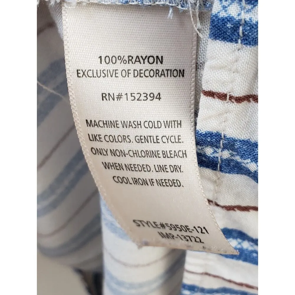 Magnolia Skye Women Multi Striped Smocked Cold Shoulder Sleeve Mini Dress Size S - Image 8