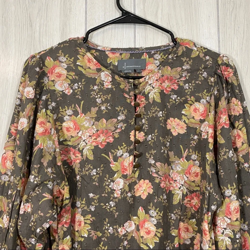 Anthropologie Abiona Floral Peasant Blouse size S Small - Image 5