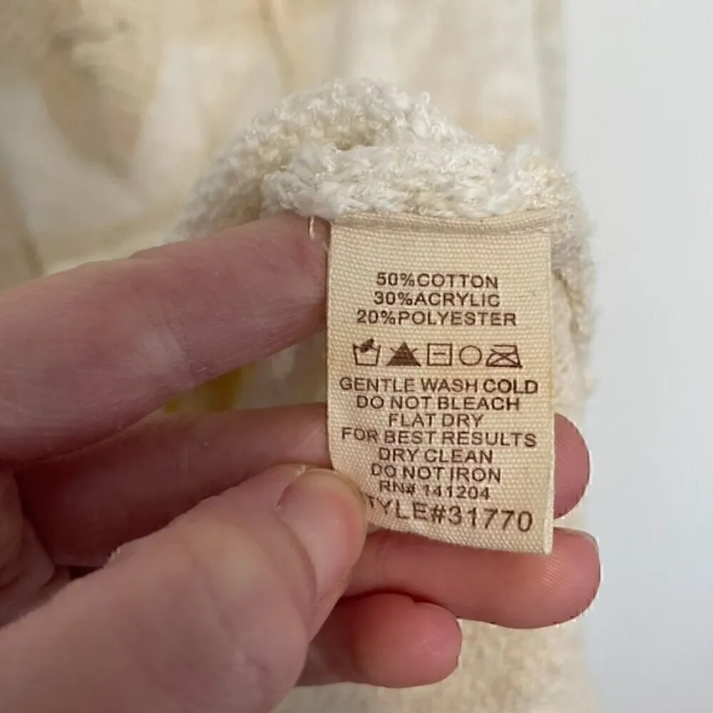 HEM & THREAD ALTAR'D STATE Cream White Striped Lace Up Knit Pullover Sweatshirt - Image 11