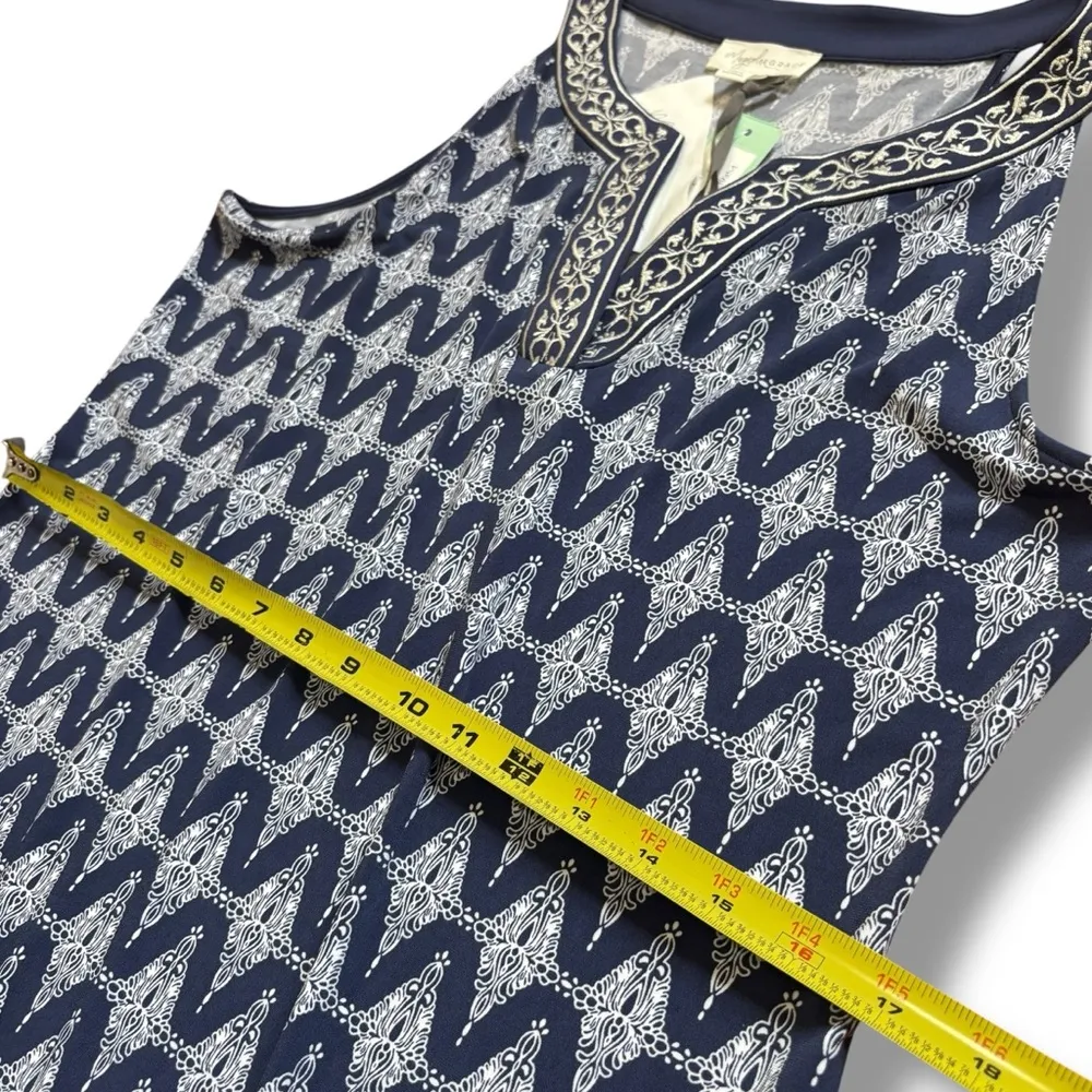 NWT Magnolia Grace Blue White Alhambra Embroidered Trim Knit Dress - Image 5