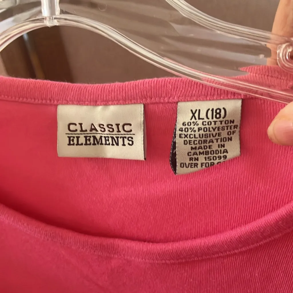 FINAL MARKDOWN Classic elements Ladies Pink Star Embroidered Top xl - Image 6