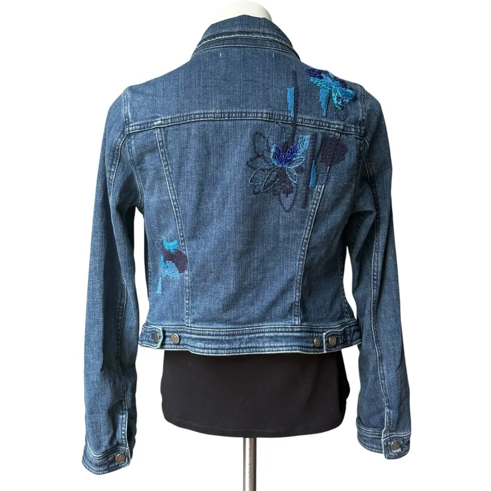 Anthropologie Pilcro Beaded Embroidered Denim Jacket - Image 6