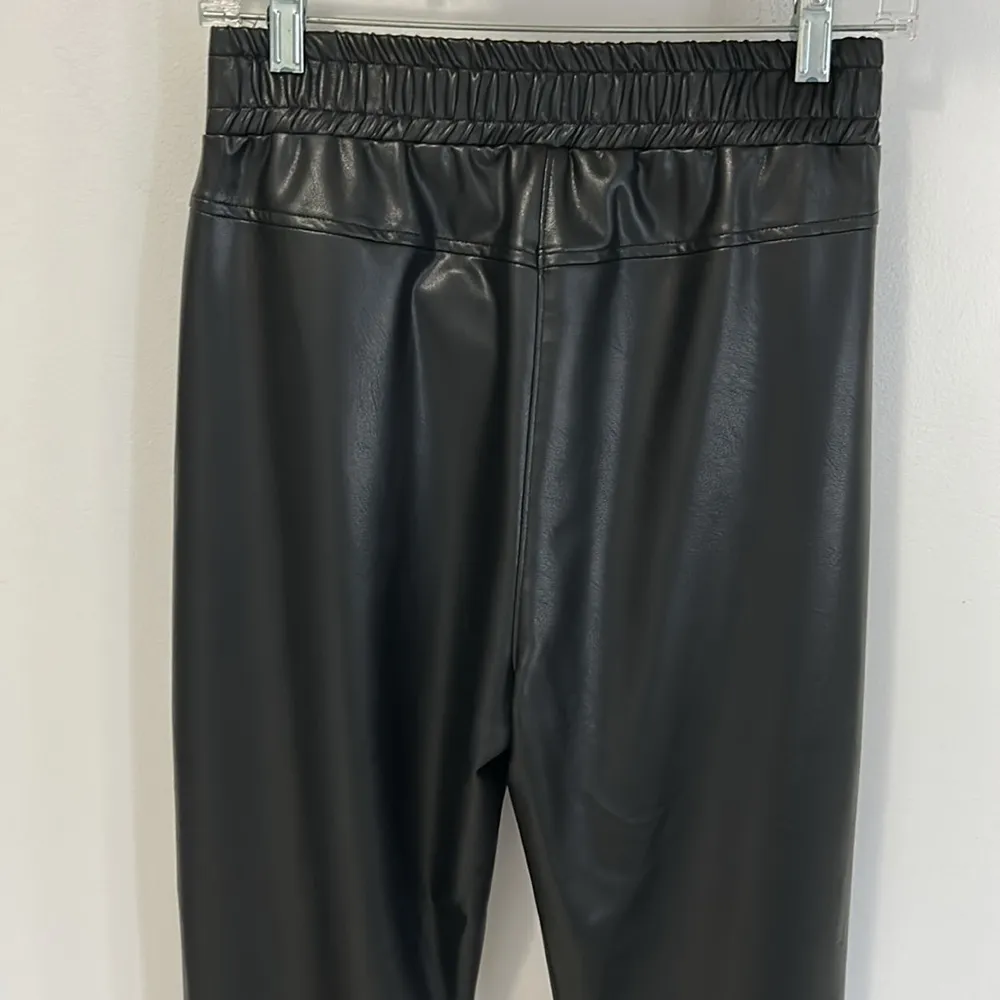 Joseph Ribkoff Black Faux Leather Joggers - Image 7
