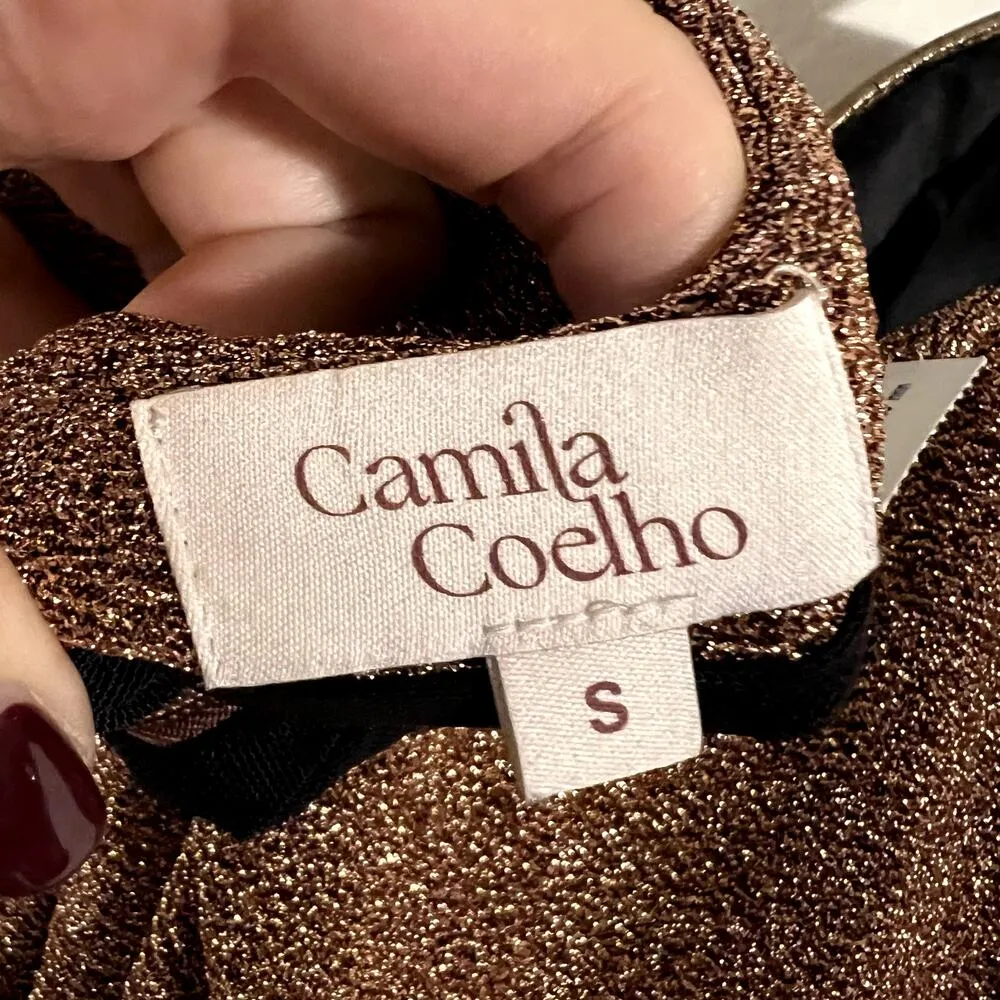 Camila Coelho Donna Gown in Copper Metallic gold size S D1 - Image 7