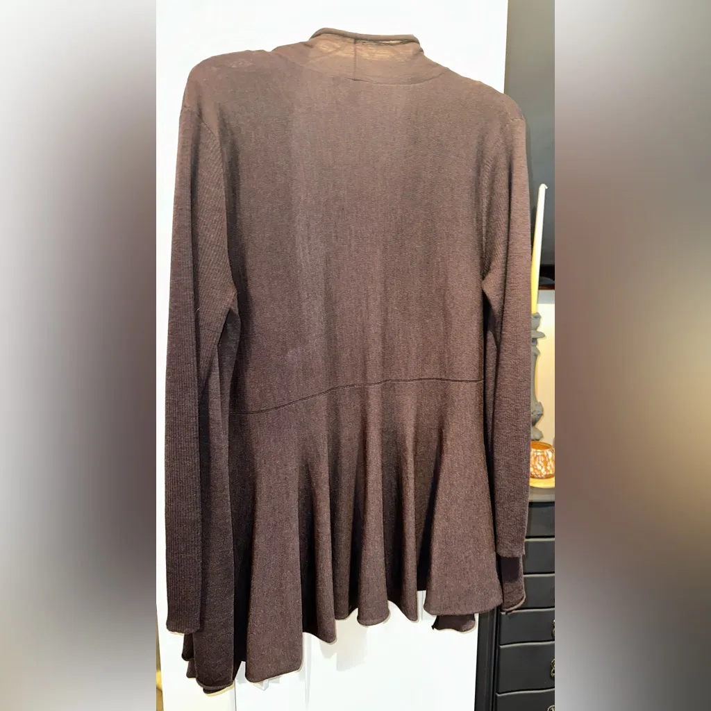 NWOT EILEEN FISHER 100% Merino Wool Cardigan In Eggplant
$348 MSRP - Image 3