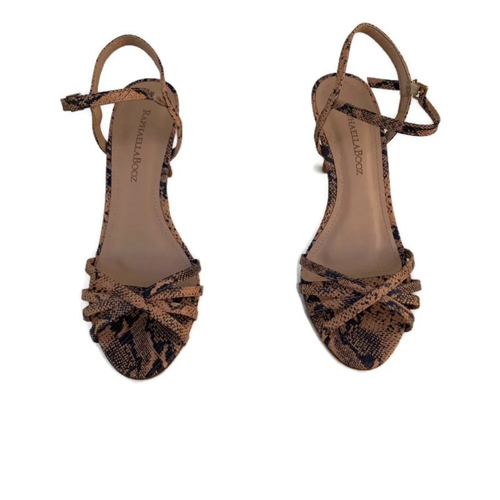 Raphaella Booz Anthropologie Snake Print Embossed Heels - Image 2