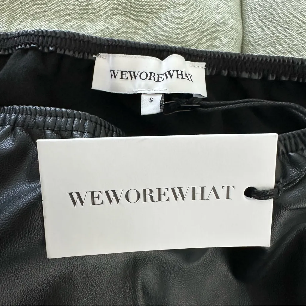 WeWoreWhat Revolve Women’s Black Faux Leather Leggings Size S NEW - Image 3