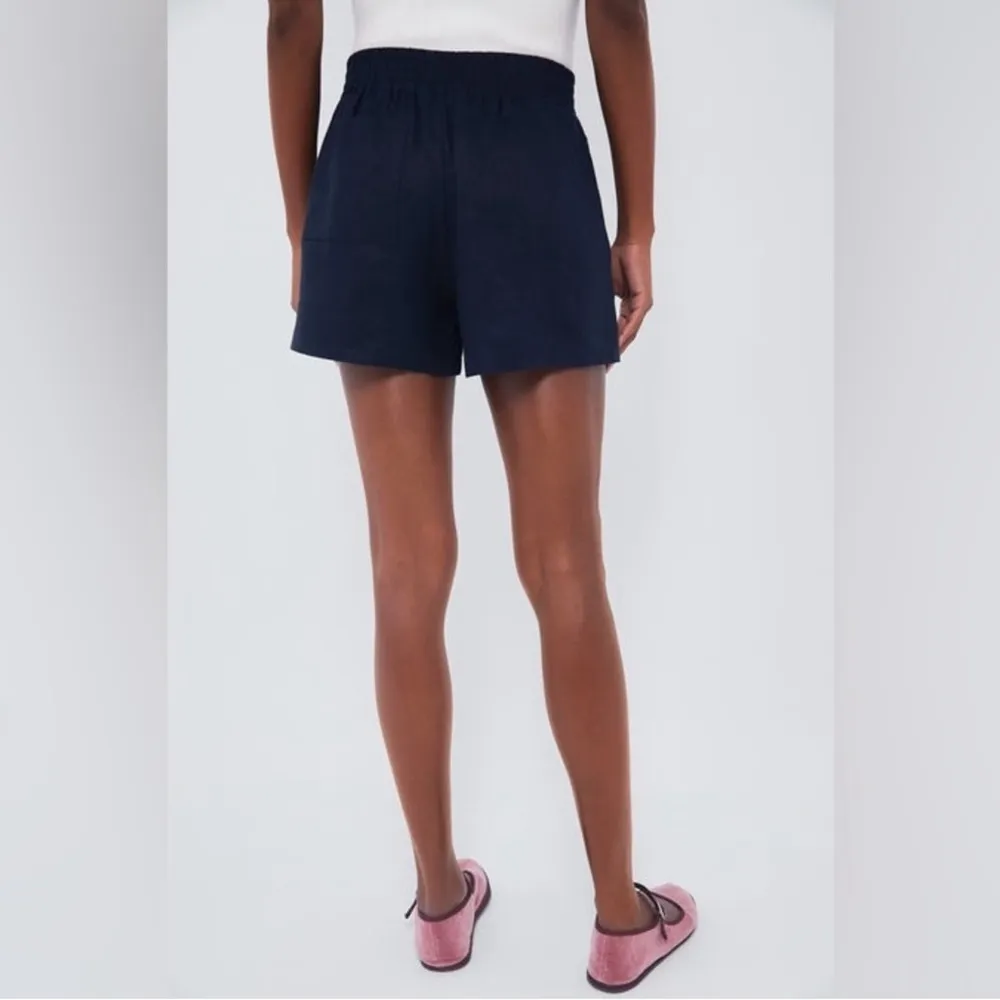 Tuckernuck India Hicks Eleuthera Shorts XL NWT Navy 100% Linen High Rise Summer - Image 3