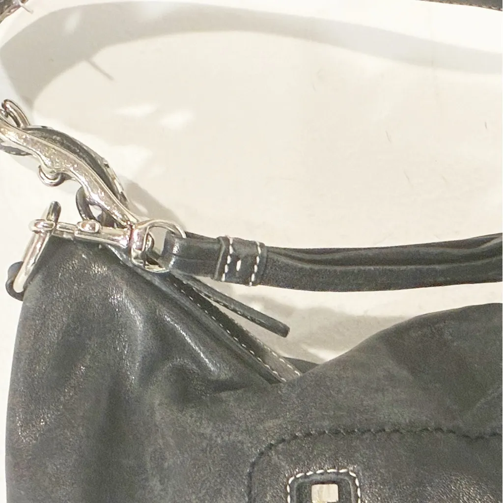 Coach 1414 Soho Slim Y2K Black Leather Hobo Fringe Tasseled Shoulder Bag - Image 3