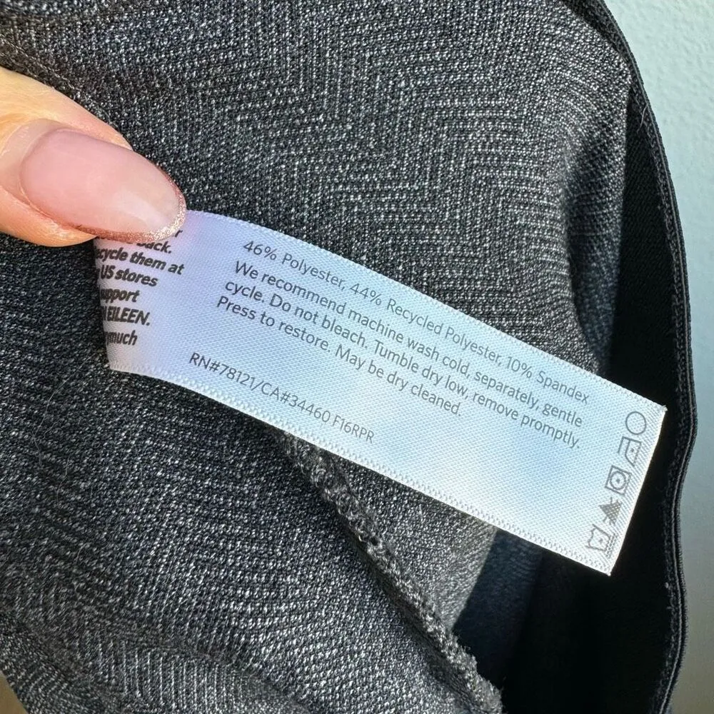 Eileen Fisher Pull On Herringbone Gray Ankle Pant Lightweight Stretch Size Small - Image 8