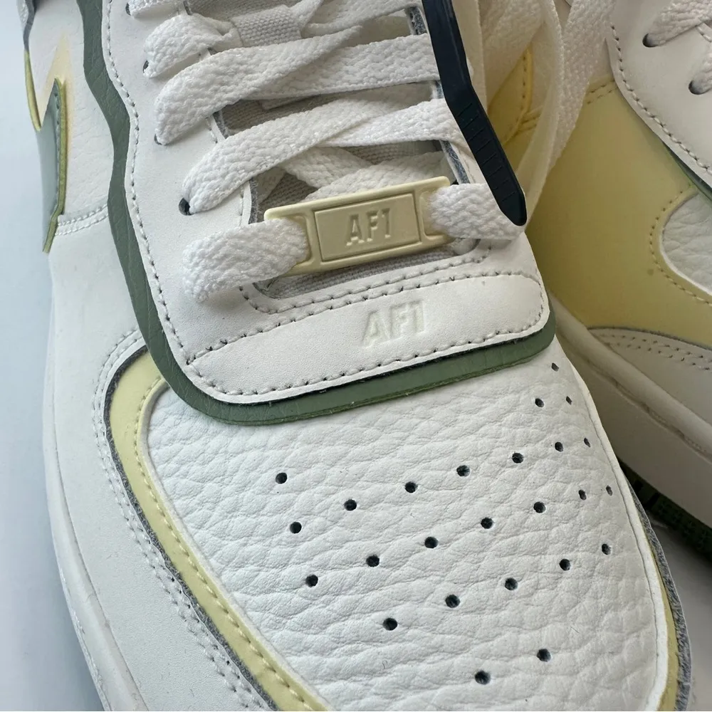 NWT Nike Air Force 1 Shadow Womens Size 10 Shoes Sail Oil Green Leather Sneakers - Image 8