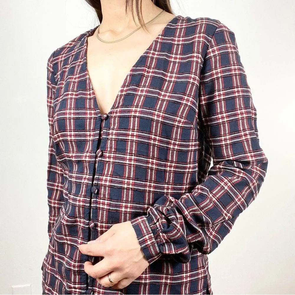 VERONICA BEARD PEGGY PLAID LONG SLEEVE BLOUSE - Image 6