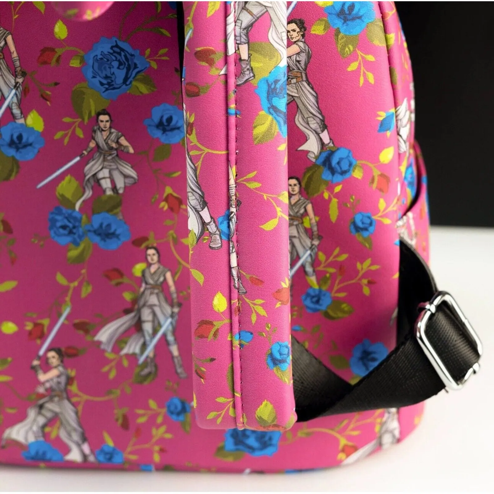 NWT Lounge fly Disney Star Wars Rey Pink Floral Backpack - Rare - Image 4