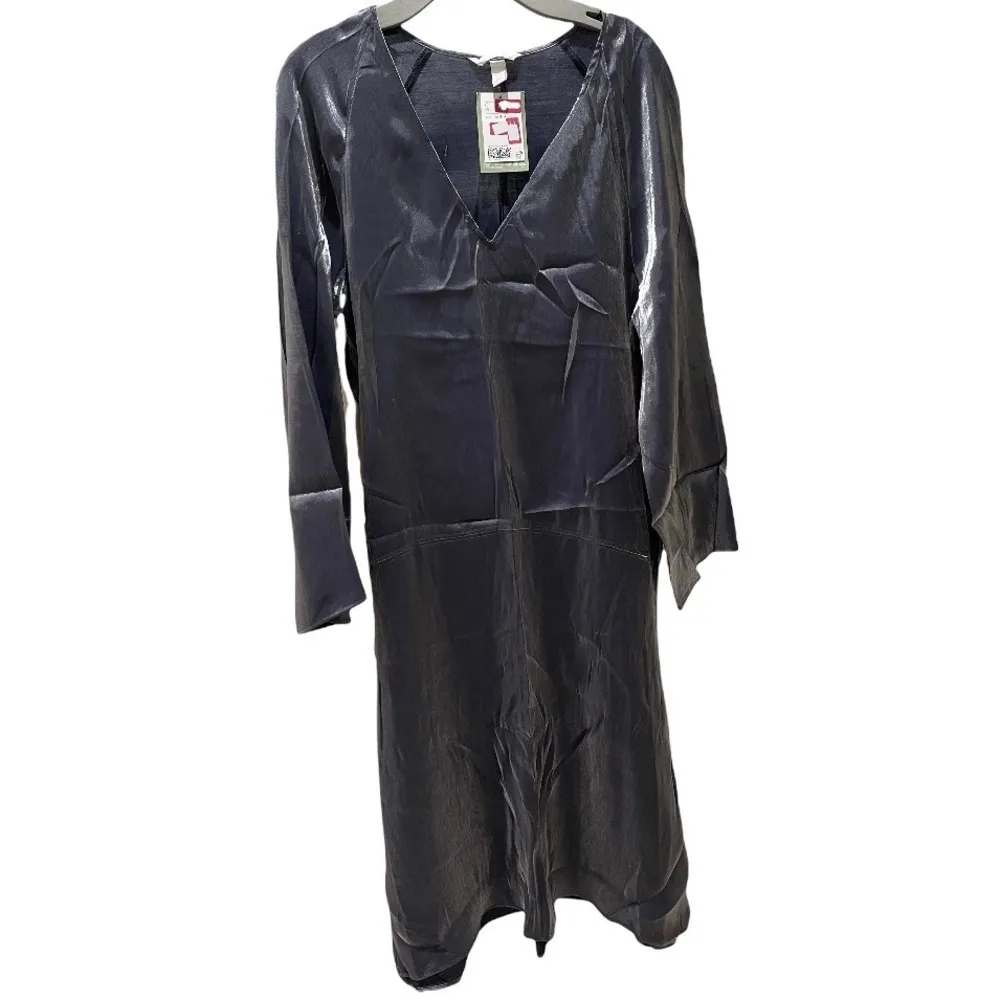 H&M High-Sheen Dark Grey Dress Size X-Small NWOT​ - Image 3