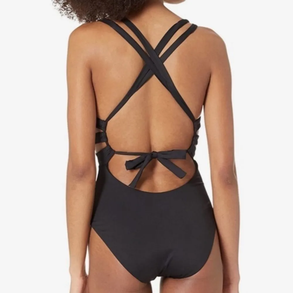 BECCA Color Code Plunge One Piece Swimsuit Black Size Small NWT Style 851317 - Image 2