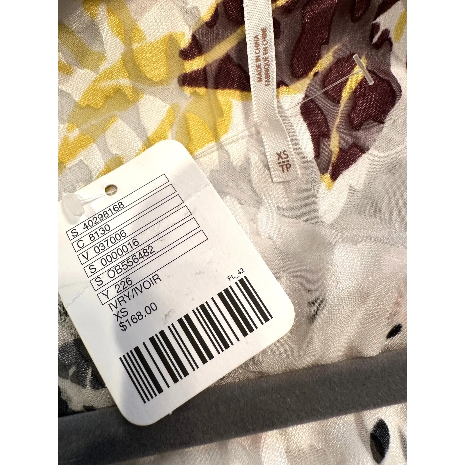 Free People Floral Print Cropped Silk Blend Burnout Kimono XS - Image 16