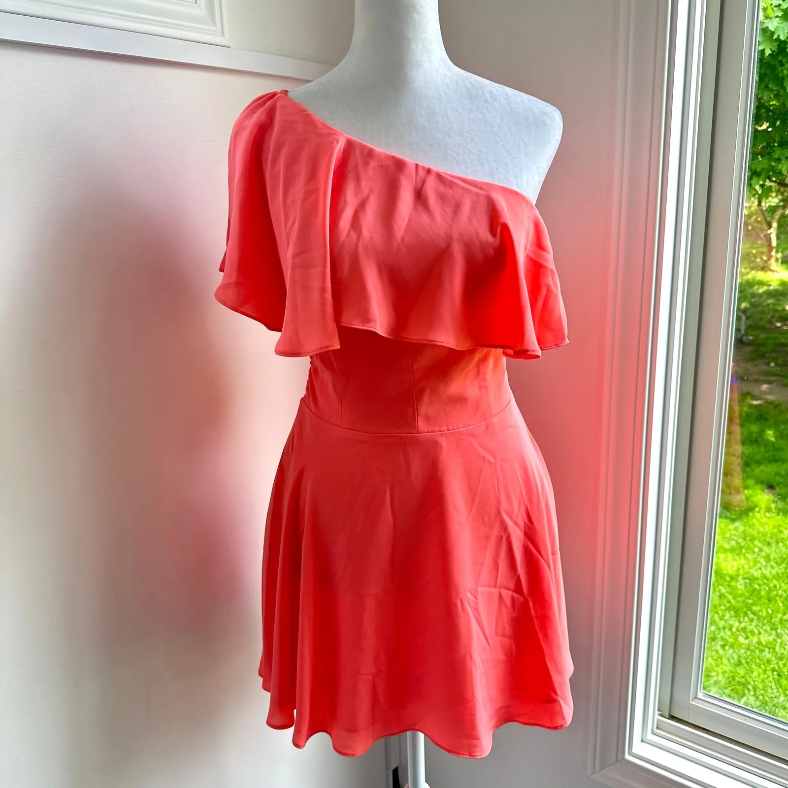 Amanda Uprichard Sedona Pink One Shoulder Mini Cocktail Dress Small Revolve‎ - Image 2